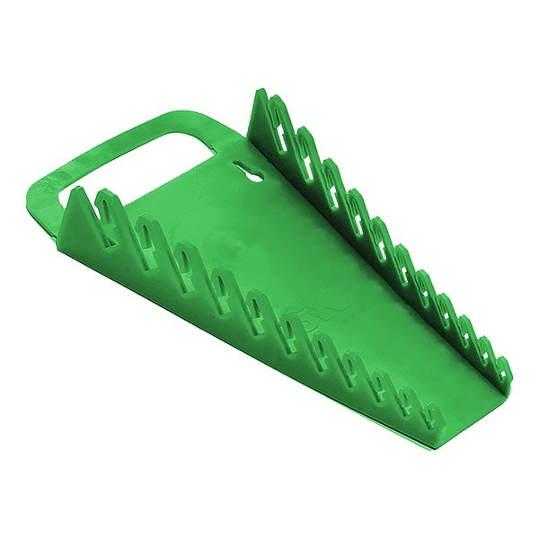 Sk Professional Tools Wrench Rack, 15 Slot, 7-2/5 In. W, Green - 1074