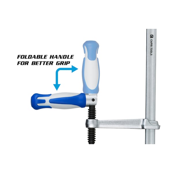 Capri Tools 20 in All Steel Bar Clamp with Foldable Handle, 4-3/4 in Throat Depth - CP11003