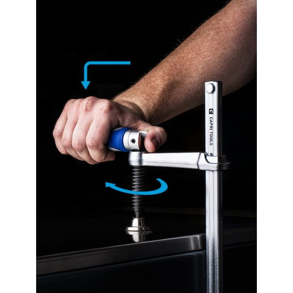 Capri Tools 20 in All Steel Bar Clamp with Foldable Handle, 4-3/4 in Throat Depth - CP11003