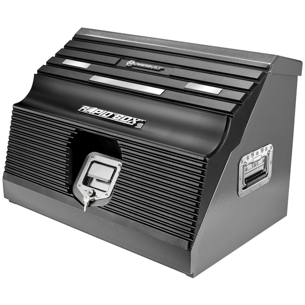 Powerbuilt Rapid Box Slant Front Tool Box with Magnetic Tool Holders, Steel, Gray, 26 in W x 18 in D x 19 in H - 240102