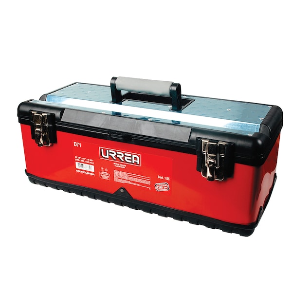 Urrea Tool Box, Steel, Black, 23 in W x 11 in D x 8-1/2 in H - D71