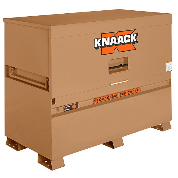 Knaack Model 89 STORAGEMASTER Jobsite Piano Box, 60" W x 30" D x 49" H, 16-Gauge Steel, Tan, 47.8 cu ft - 89