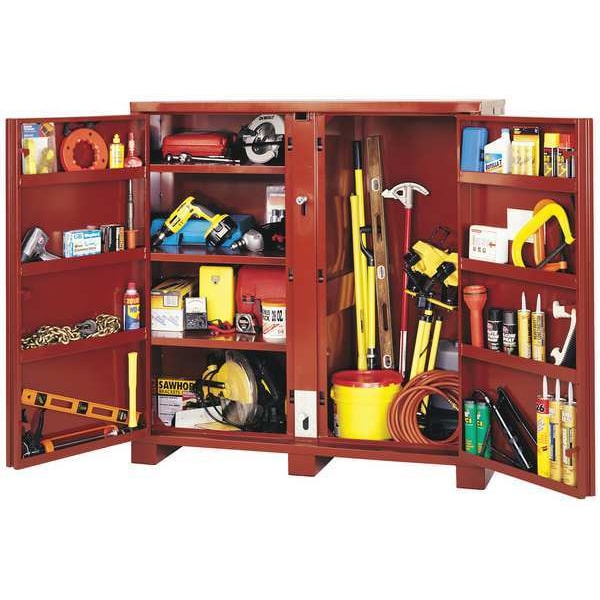 Crescent Jobox Heavy-Duty Jobsite Cabinet, High-Strength Shelf Storage, 60" W x 24" D x 60" H - 1-694990
