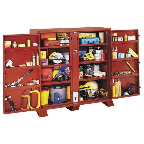 Crescent Jobox Heavy-Duty Jobsite Cabinet, High-Strength Shelf Storage, 60" W x 24" D x 60" H - 1-694990