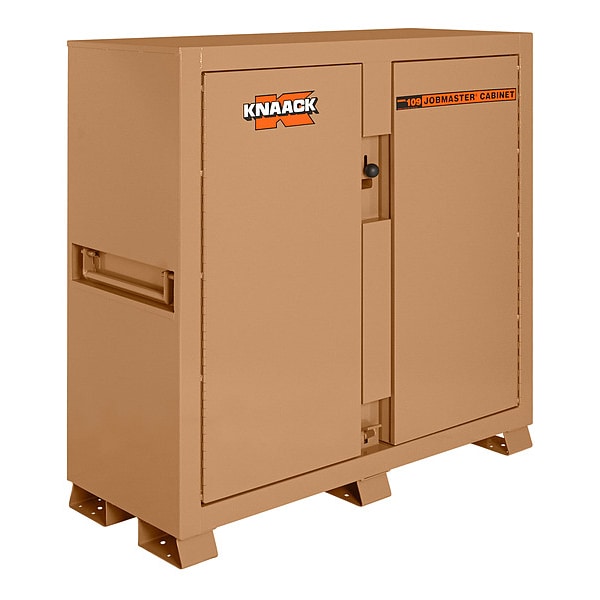 Knaack Model 109 JOBMASTER Cabinet, 60" W x 24" D x 60" H, 16-Gauge Steel, Tan, 47.5 cu ft - 109