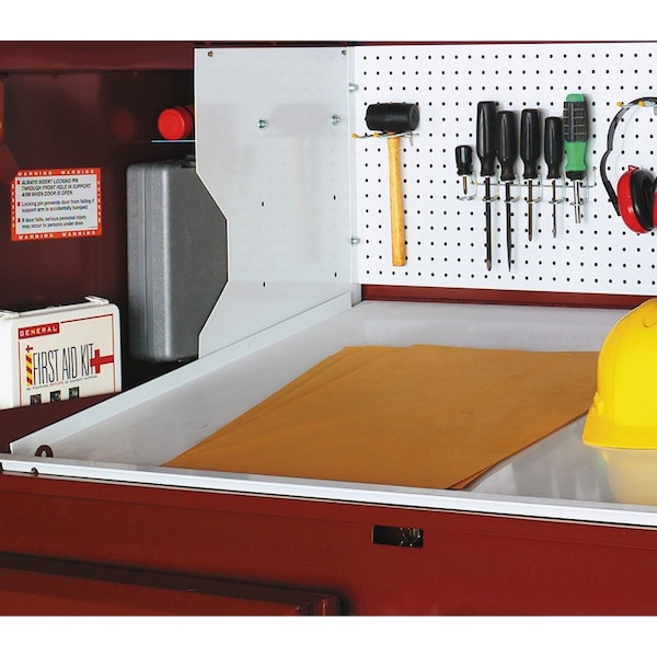 Crescent Jobox Jobsite Field Office, Heavy-Duty, Steel, Lockable Desktop, Hanging Pegs, 63" W x 42" D x 80" H - 1-674990
