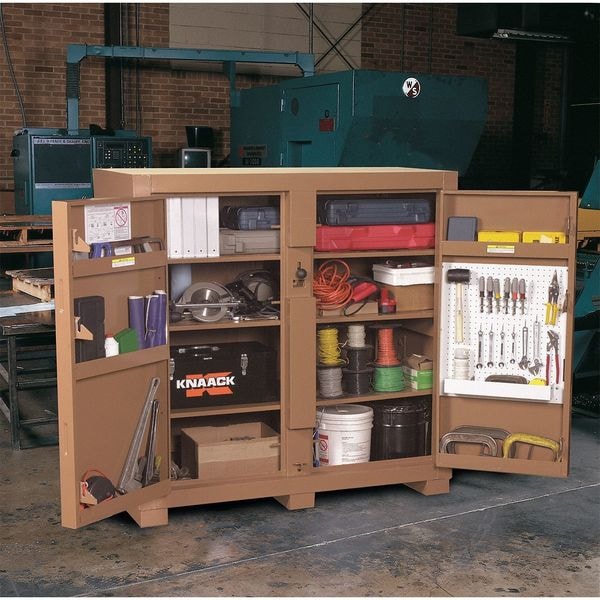 Knaack Model 139 JOBMASTER Cabinet, 60" W x 30" D x 60" H, 16-Gauge Steel, Tan, 59.4 cu ft - 139