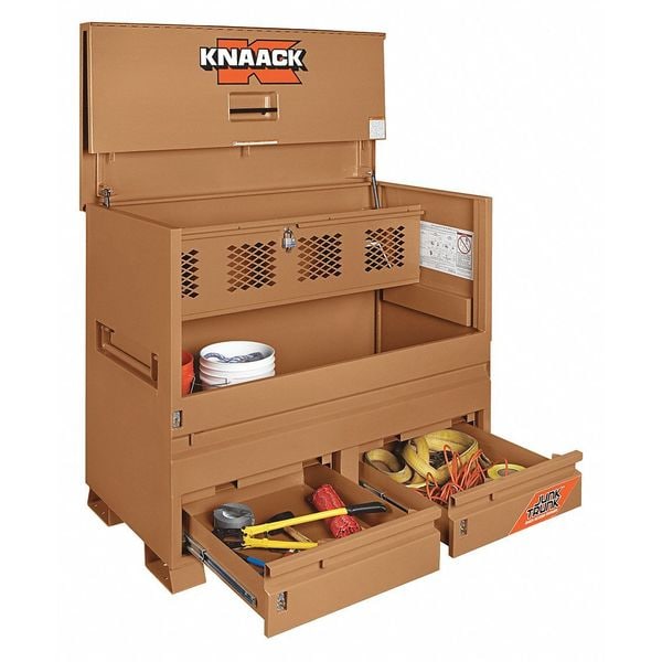 Knaack Model 89-D STORAGEMASTER Piano-Style Jobsite Box, Tan, 60" W x 30" D x 49" H - 89-D