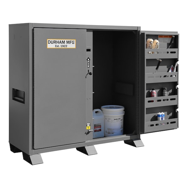 Durham Mfg Jobsite Storage Cabinet, Gray, 47.5 cu ft, 60" W x 27" D x 60-3/4" H - JSC-246061-94T-D719