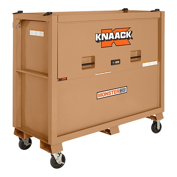 Knaack Model 1000 MONSTER BOX Piano-Style Jobsite Box, Tan, 66" W x 30" D x 54-1/2" H - 1000