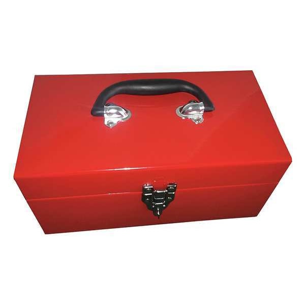 Westward WESTWARD Tool Box, Steel, Red, 11 in W x 6-1/2 in D x 5-1/2 in H - 32PK25