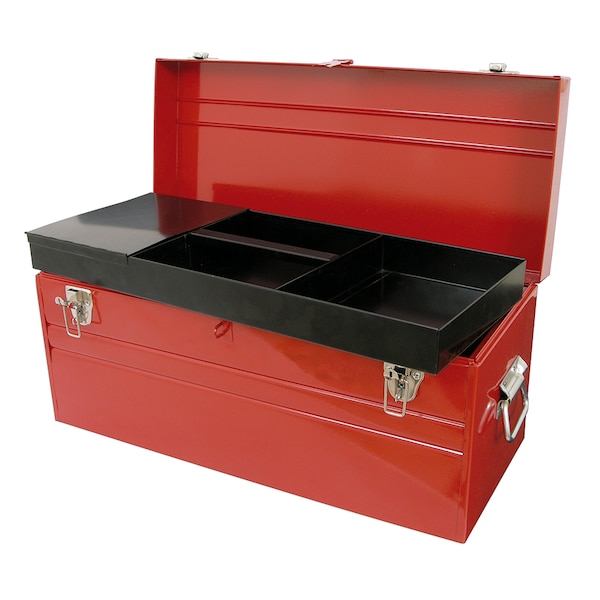 Urrea Tool Box, Steel, Red, 24 in W x 10 in D x 11 in H - D8