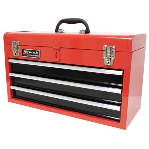 Totalturf 3-Drawer Tool Box, Red, 21 in W - TO1558535