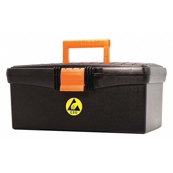 Botron Co Tool Box, Conductive Polypropylene, Black/Orange, 6-1/4 in W x 5 in D x 6 in H - B0948