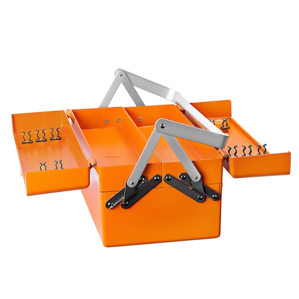 Groz Cantilever Tool Box, Aluminum, Orange, 18 in W x 9 in D x 9-1/2 in H - 40004