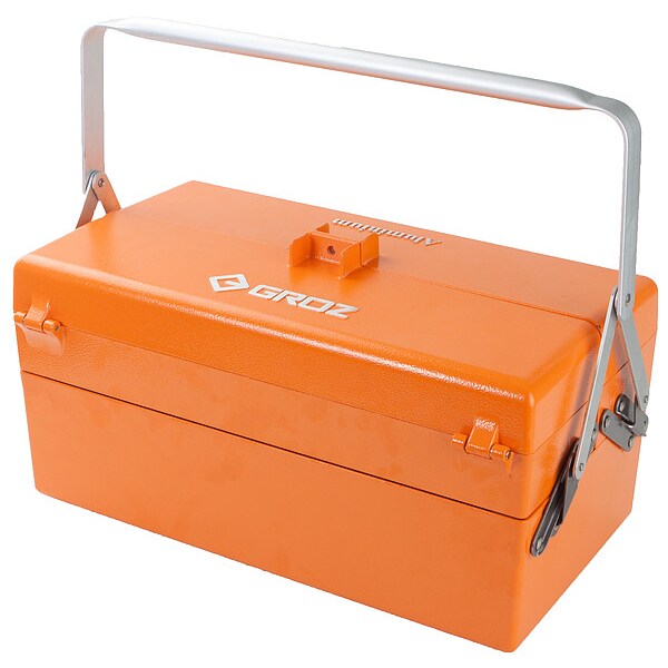 Groz Cantilever Tool Box, Aluminum, Orange, 18 in W x 9 in D x 9-1/2 in H - 40004