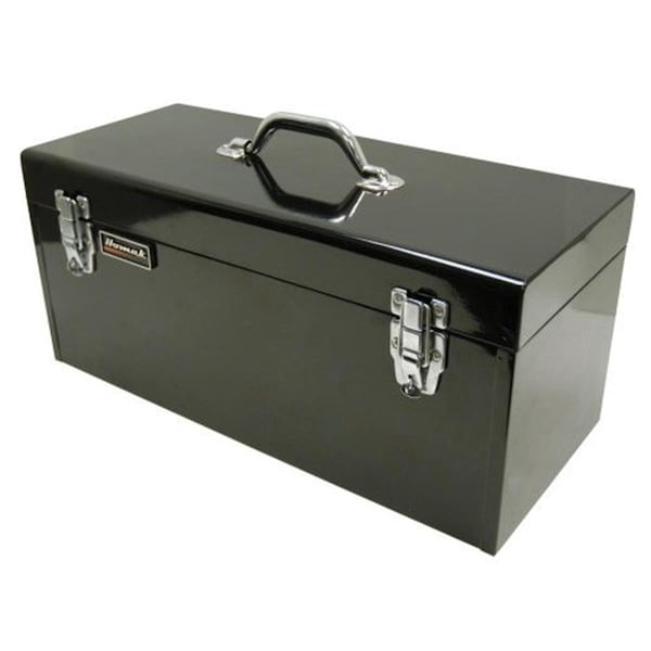 Totalturf Tool Box with Black Metal Tray, 20 in, Black - TO2586539