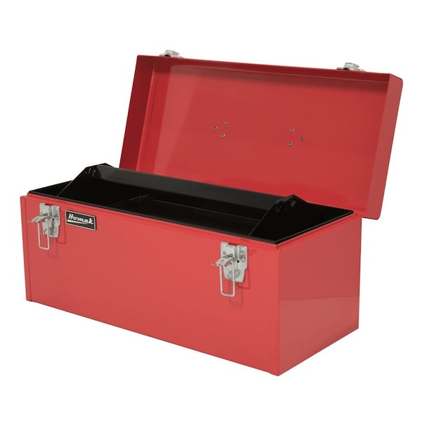 Homak 20in Red High Tool Box w/ Black Metal Tray - RD00120920