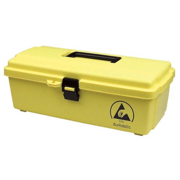 Menda Menda durAstatic Dissipative Tool Box, Polypropylene, Yellow, 14-1/2 in W x 7-1/2 in D x 5 in H - 35870