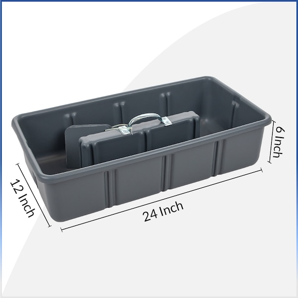 American Built Pro Pro-Grade Tool Tote, Polyethylene, Gray, 25 in W x 13-1/2 in D x 6-1/2 in H - T1075 P1