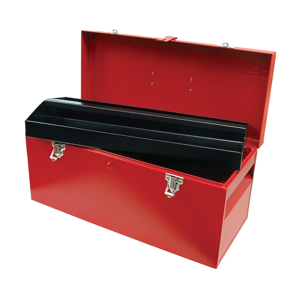 Urrea Tool Box, Steel, Red, 20 in W x 8-1/2 in D x 9-1/2 in H - D6