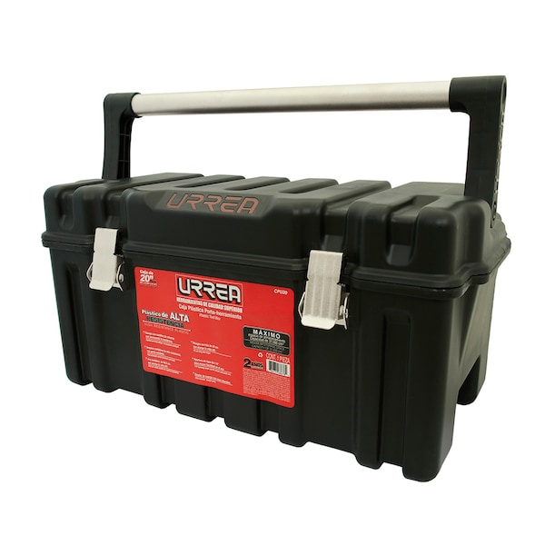 Urrea Tool Box, Plastic, Black, 21 in W x 10-3/4 in D x 10-1/2 in H - CPU20