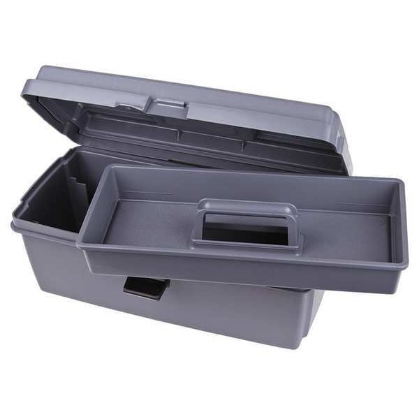 Flambeau Tool Box, Plastic, Gray, 16 in W x 9 in D x 7 in H - 17800-2
