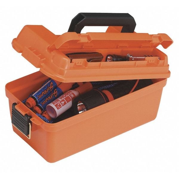Plano Tool Box, Plastic, Orange, 15 in W x 8 in D x 6 in H - 1412-50