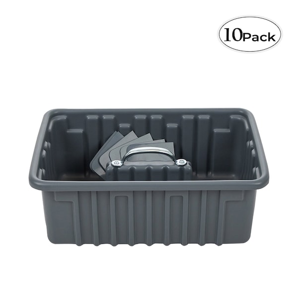 American Built Pro Pro-Grade Tool Tote, Polyethylene, Gray, 19 in W x 11 in D x 6 in H, 10 PK - T1050 P10