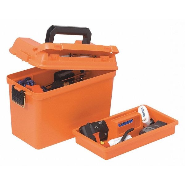 Plano Tool Box, Plastic, Orange, 17 in W x 10 in D x 13 in H - 181250