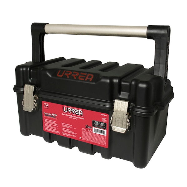 Urrea Tool Box, Plastic, Black, 17 in W x 9-1/2 in D x 8-1/2 in H - CPU17