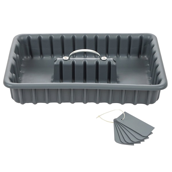 American Built Pro Pro-Grade Tool Tote, Polyethylene, Gray, 17 in W x 11-1/4 in D x 3 in H - T1000 P1