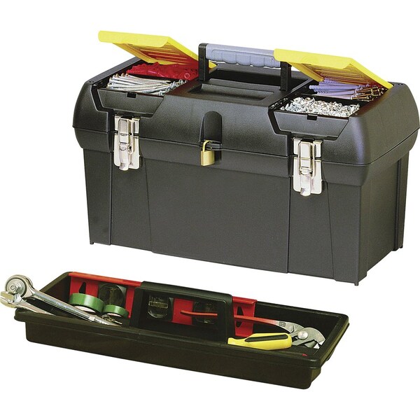 Bostitch Tool Box, Black/Yellow, 19-1/4 in W x 10-1/4 in D x 9-3/4 in H - BOS019151M
