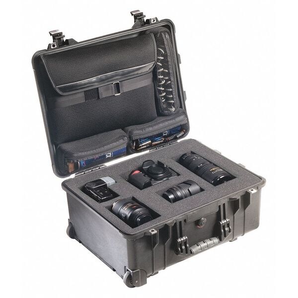 Pelican Black Rolling Case, 22.07"L x 17.92"W x 10.4"D - 1560LFC