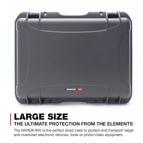 Nanuk Cases Case with Foam, Graphite, 940S-010GP-0A0 - 940S-010GP-0A0