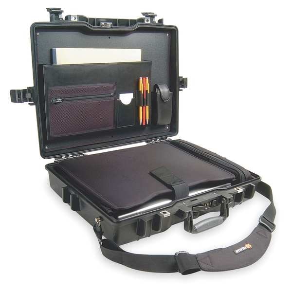 Pelican Black Protective Case, 21.6"L x 17-1/4"W x 4.87"D - 1495CC#1