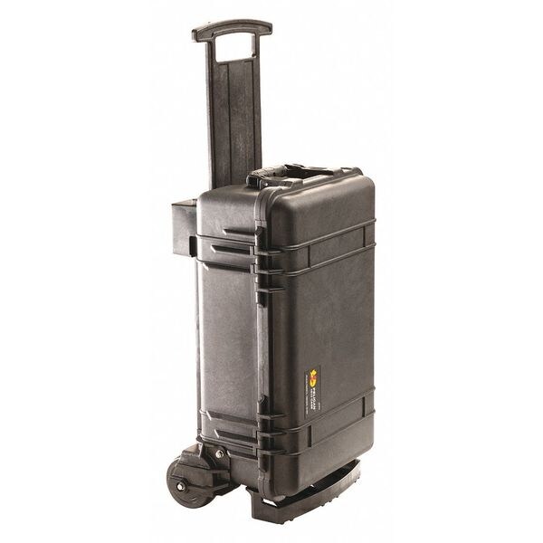 Pelican Black Rolling Case, 23.55"L x 14.36"W x 10.62"D, Material: Polypropylene - 1510MNF