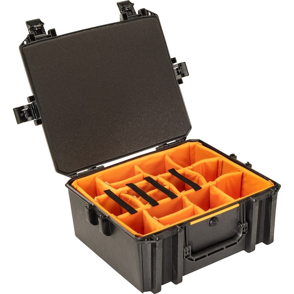 Pelican Case w/Dividers, 24.55x20.59x10.16 in, Blk - V600WD