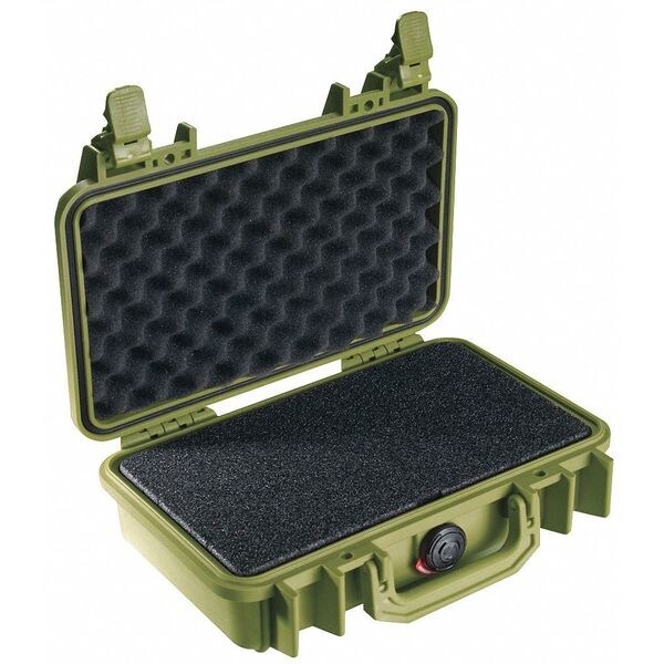 Pelican Olive Drab Green Protective Case, 11.64"L x 8.34"W x 3.78"D - 1170