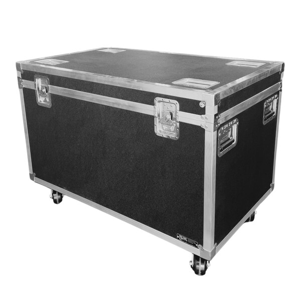 Calzone Cases Heavy-Duty Accessory Trunk Case, 48x28x28in Carpeted Interior, 600lb Casters, Stackable Black - CZS50ZR-4828