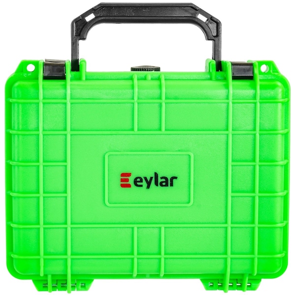 Eylar 9.12in Compact Gear Hard Case Waterproof with Foam Neon Green - SA00042-NGRN