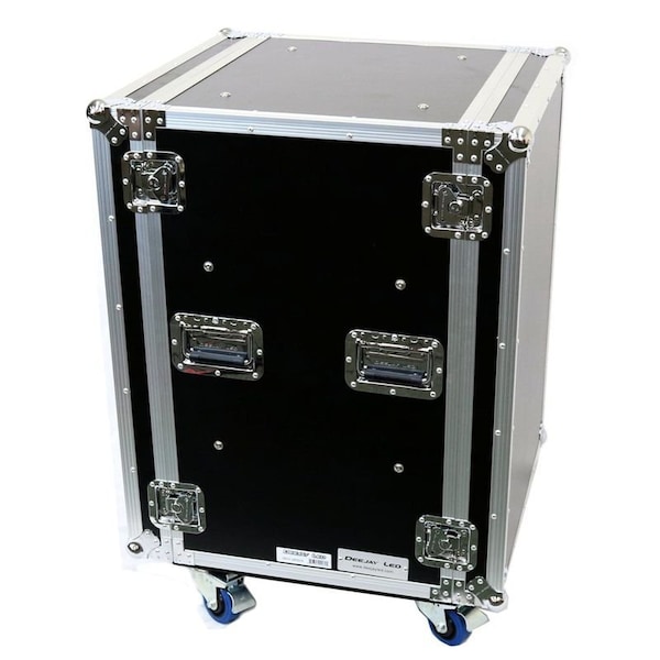 Deejay Led Fly Drive Case 16u Space Shock Mount Amplifier Case - 21-Inch Body Depth with Wheels - TBH16UADSM21W