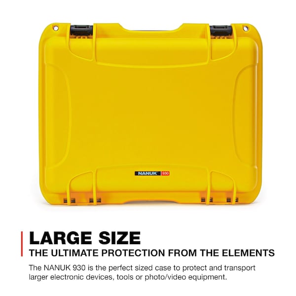 Nanuk Cases Yellow Protective Case, 19.8"L x 16"W x 7.6"D - 930S-010YL-0A0