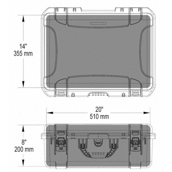 Nanuk Cases Black Protective Case, 21.7"L x 16.9"W x 8-1/2"D - 940S-010BK-0A0