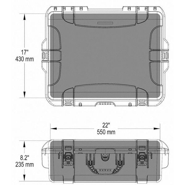 Nanuk Cases Black Protective Case, 25.1"L x 19.9"W x 8.8"D - 945S-000BK-0A0