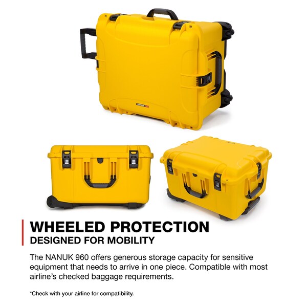 Nanuk Cases Case, Yellow, 960S-000YL-0A0 - 960S-000YL-0A0