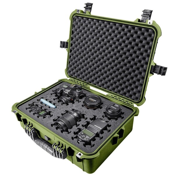 Eylar 20in Large Hard Case Equipped With Ragar Reconfigurable & Reusable XP Crosslinked Foam Insert - SA00002-GRN-RG-XP