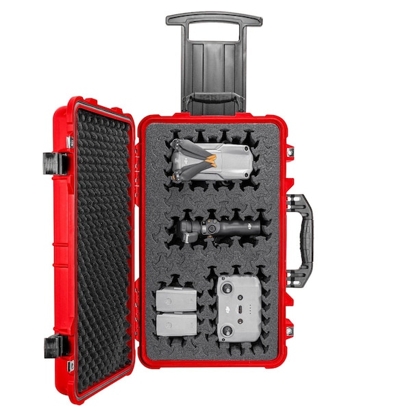 Eylar 22in Carry-On Roller Hard Case With Ragar Reconfigurable & Reusable Crosslinked Foam Insert - SA00034-RED-RG-XP