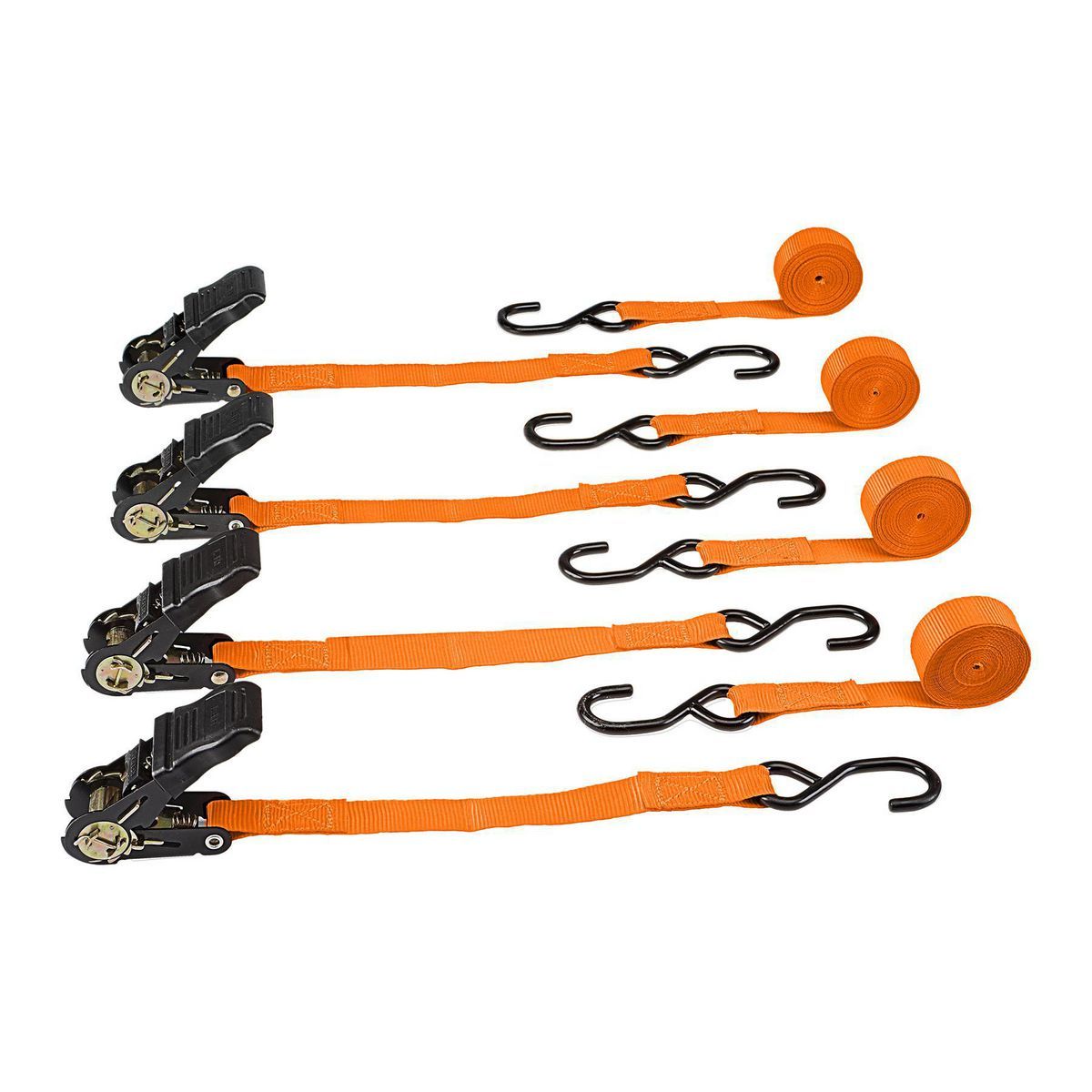 Haul-Master 400 lb. Capacidad, 1 pulgada x 15 pies Amarres de Trinquete, Paquete de 4 - 63094