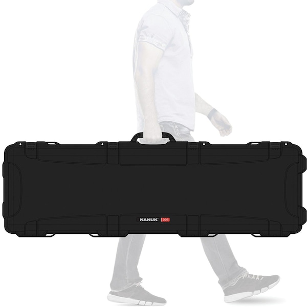 Nanuk Cases Black Long Case, 55.1"L x 17.3"W x 6.6"D, Overall Width: 17.3" - 995-1001
